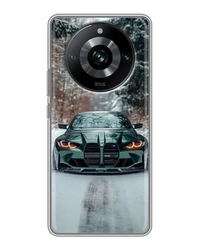 Чохол для Realme 11 з картинкою «BMW у зимовому лісі»
