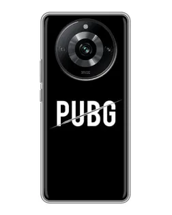 Чехол для Realme 11 с картинкой «PUBG — белый логотип»