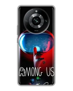 Чехол для Realme 11 с картинкой «Красный импостер — макро»