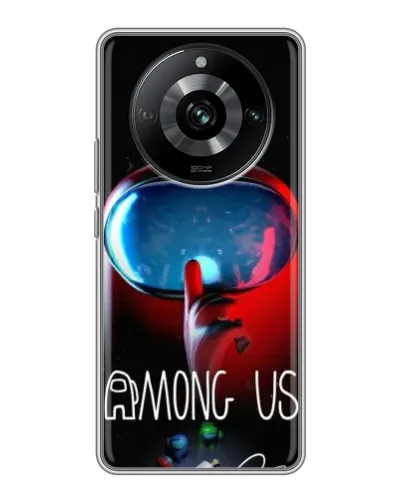 Чехол для Realme 11 с картинкой «Красный импостер — макро»