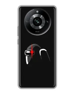 Чехол для Realme 11 с картинкой «Among Us шлем»