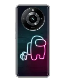 Чехол для Realme 11 с картинкой «Among Us неон-арт»