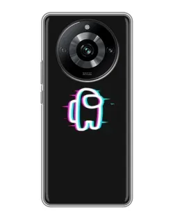 Чехол для Realme 11 с картинкой «Among Us неон»