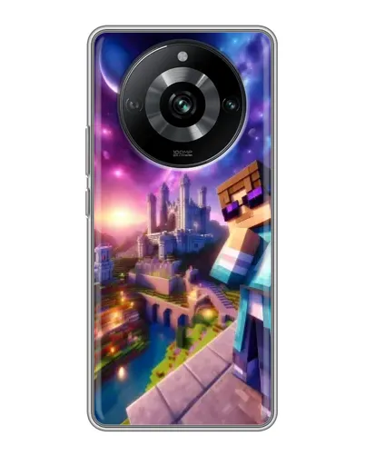 Чехол для Realme 11 с картинкой «Стив и космос» Чехол для Realme 11 с картинкой «Стив и космос»
