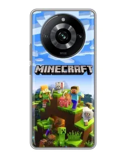 Чехол для Realme 11 с картинкой «Minecraft классический мир»