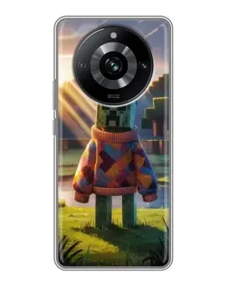 Чехол для Realme 11 с картинкой «Крипер в свитере»