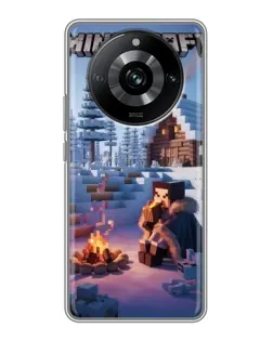 Чехол для Realme 11 с картинкой «Зимний Minecraft»