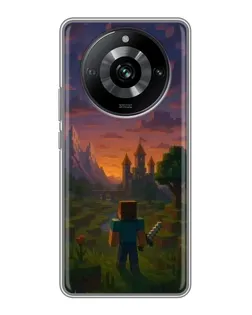 Чехол для Realme 11 с картинкой «Стив у башни»