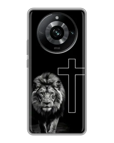 Чехол для Realme 11 с картинкой «Лев и Крест»