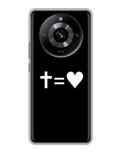 Чехол для Realme 11 с картинкой «Крест и Сердце»