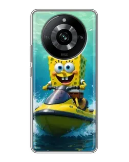 Чехол для Realme 11 с картинкой «Спанч Боб на гидроцикле» Чехол для Realme 11 с картинкой «Спанч Боб на гидроцикле»