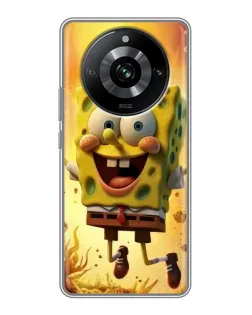 Чохол для Realme 11 з картинкою «Губка Боб стрибає»