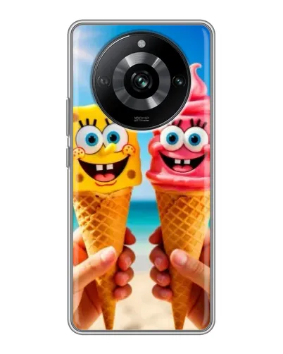 Чохол для Realme 11 з картинкою «Спанч Боб морозиво»