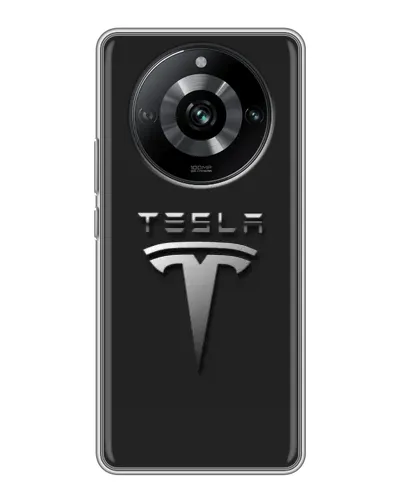 Чохол для Realme 11 з картинкою «Сталевий логотип Tesla»