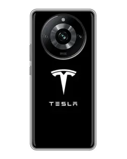 Чохол для Realme 11 з картинкою «Tesla White Logo»