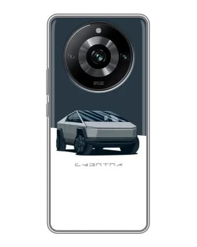 Чохол для Realme 11 з картинкою «Сріблястий Cybertruck Tesla»