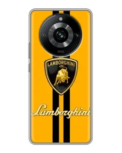 Чохол для Realme 11 з картинкою «Lamborghini Stripe жовтий»