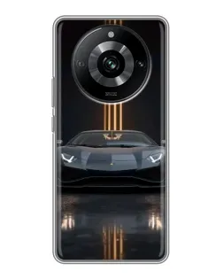 Чохол для Realme 11 з картинкою «Lamborghini золоті лінії»