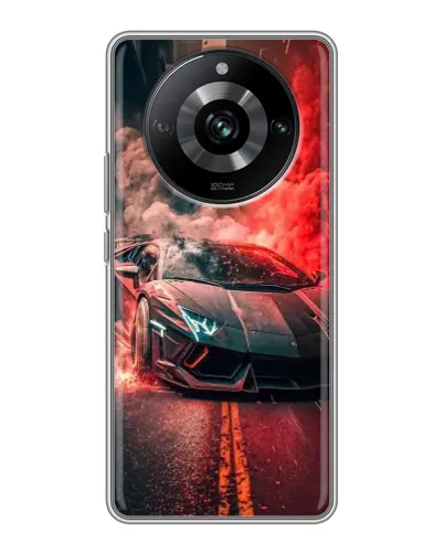 Чохол для Realme 11 з картинкою «Lamborghini червоний дим» Чохол для Realme 11 з картинкою «Lamborghini червоний дим»