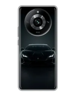 Чохол для Realme 11 з картинкою «Чорний Lamborghini Aventador»