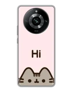 Чехол для Realme 11 с картинкой «Пушин говорит Hi»