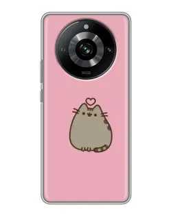 Чехол для Realme 11 с картинкой «Pusheen сердце»