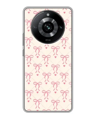 Чехол для Realme 11 с картинкой «Розовые бантики Coquette»