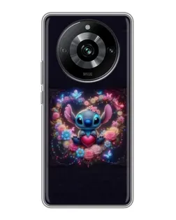 Чехол для Realme 11 с картинкой «Stitch в цветах» Чехол для Realme 11 с картинкой «Stitch в цветах»