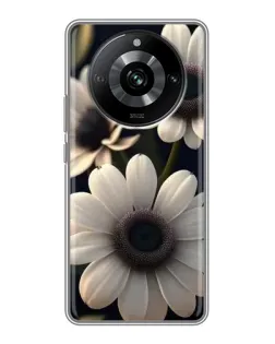 Чехол для Realme 11 с картинкой «Белые маргаритки макро»