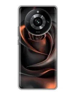 Чехол для Realme 11 с картинкой «Шелковая черная роза»