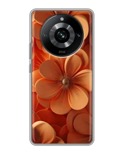Чехол для Realme 11 с картинкой «Оранжевый макро цветок»
