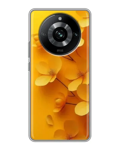 Чехол для Realme 11 с картинкой «Золотые лепестки»