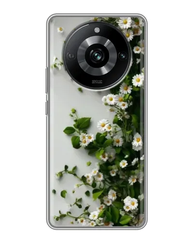 Чехол для Realme 11 с картинкой «Ветка мелких белых цветов»