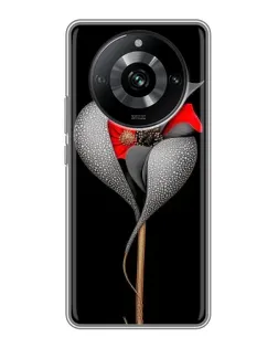 Чехол для Realme 11 с картинкой «Серебряный фантазийный цветок»