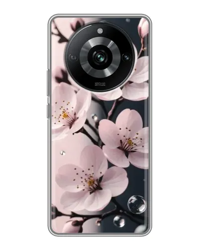 Чехол для Realme 11 с картинкой «Нежная сакура и капли» Чехол для Realme 11 с картинкой «Нежная сакура и капли»