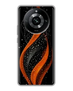 Чехол для Realme 11 с картинкой «Огненная звездная волна»