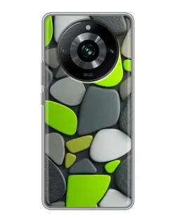 Чехол для Realme 11 с картинкой «Яркая неоновая галька»