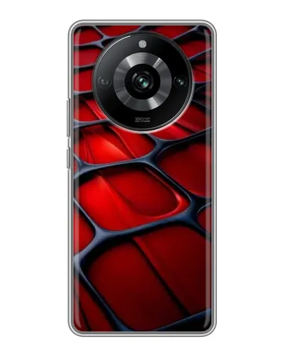 Чехол для Realme 11 с картинкой «Красная глянцевая сетка»