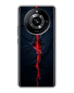 Чехол для Realme 11 с картинкой «Kрасная лавовая трещина»