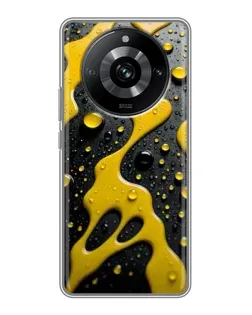 Чехол для Realme 11 с картинкой «Жидкое желтое золото»