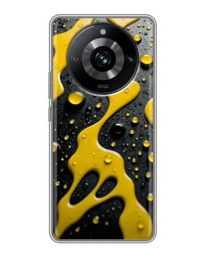 Чехол для Realme 11 с картинкой «Жидкое желтое золото»