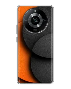 Чехол для Realme 11 с картинкой «Геометрия оранжевых кругов»
