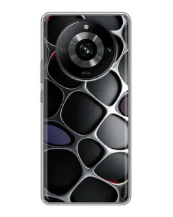 Чехол для Realme 11 с картинкой «Объемная темная решетка»