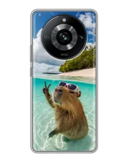 Чохол для Realme 11 з картинкою «Капібара на морі» Чохол для Realme 11 з картинкою «Капібара на морі»