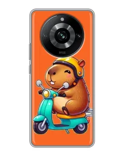 Чохол для Realme 11 з картинкою «Капібара на скутері» Чохол для Realme 11 з картинкою «Капібара на скутері»