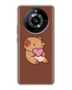 Чохол для Realme 11 з картинкою «Капібара з серцем» Чохол для Realme 11 з картинкою «Капібара з серцем»