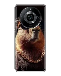Чохол для Realme 11 з картинкою «Капібара золотий ланцюг» Чохол для Realme 11 з картинкою «Капібара золотий ланцюг»
