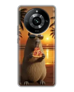 Чохол для Realme 11 з картинкою «Капібара з піцою» Чохол для Realme 11 з картинкою «Капібара з піцою»