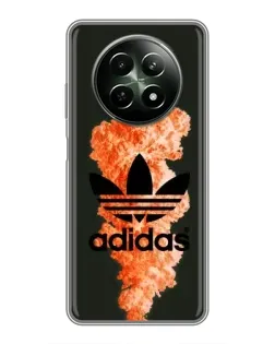 Чехол для Realme 12 5G с картинкой «Оранжевый дым Adidas»