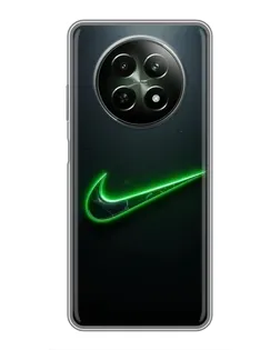 Чехол для Realme 12 5G с картинкой «Неоновый контур Nike»
